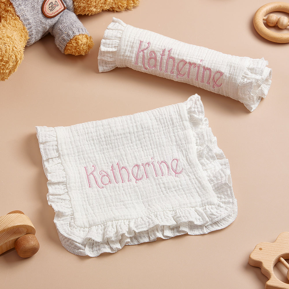 Personalized Baby Soothing Towel Custom Muslin Towel with Embroidered Name Gift for Baby