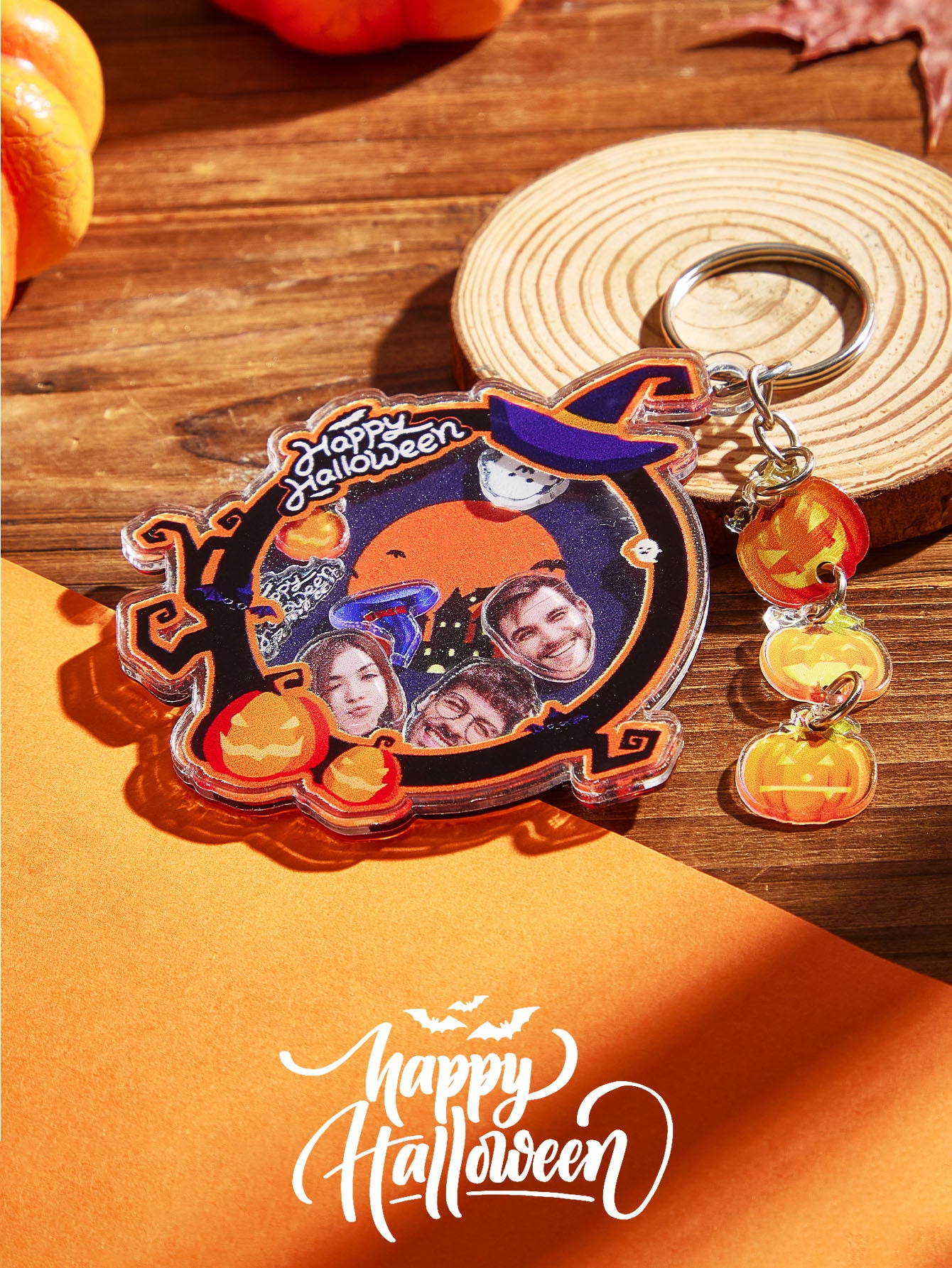 Personalized Hallowmas Keychain with Face Funny Keychain for Hallowmas Gifts