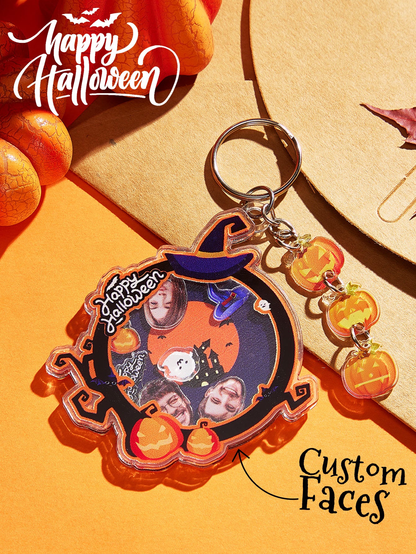 Personalized Hallowmas Keychain with Face Funny Keychain for Hallowmas Gifts