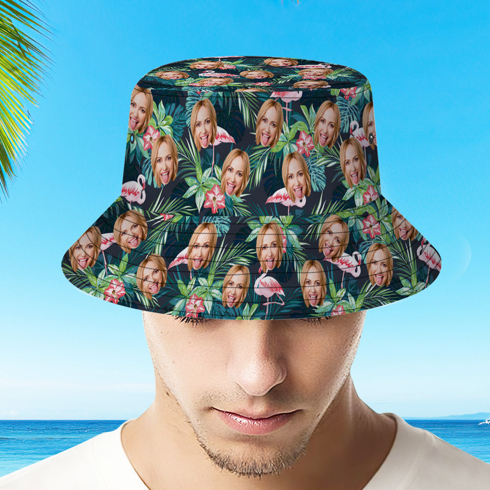 Custom Face Flower Bucket Hat Unisex Outdoor Cap