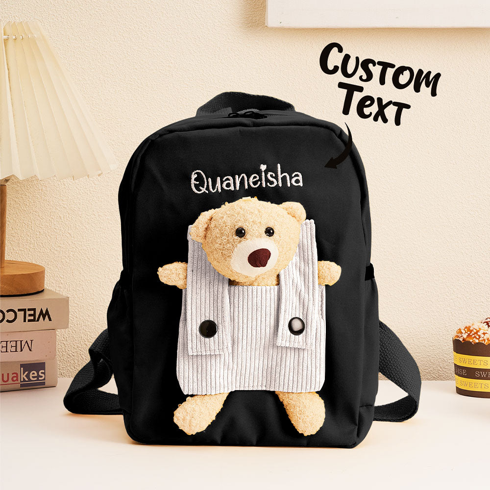 Personalized Name Embroidery Backpack Custom Bear Backpack School Bags Gift for Kids