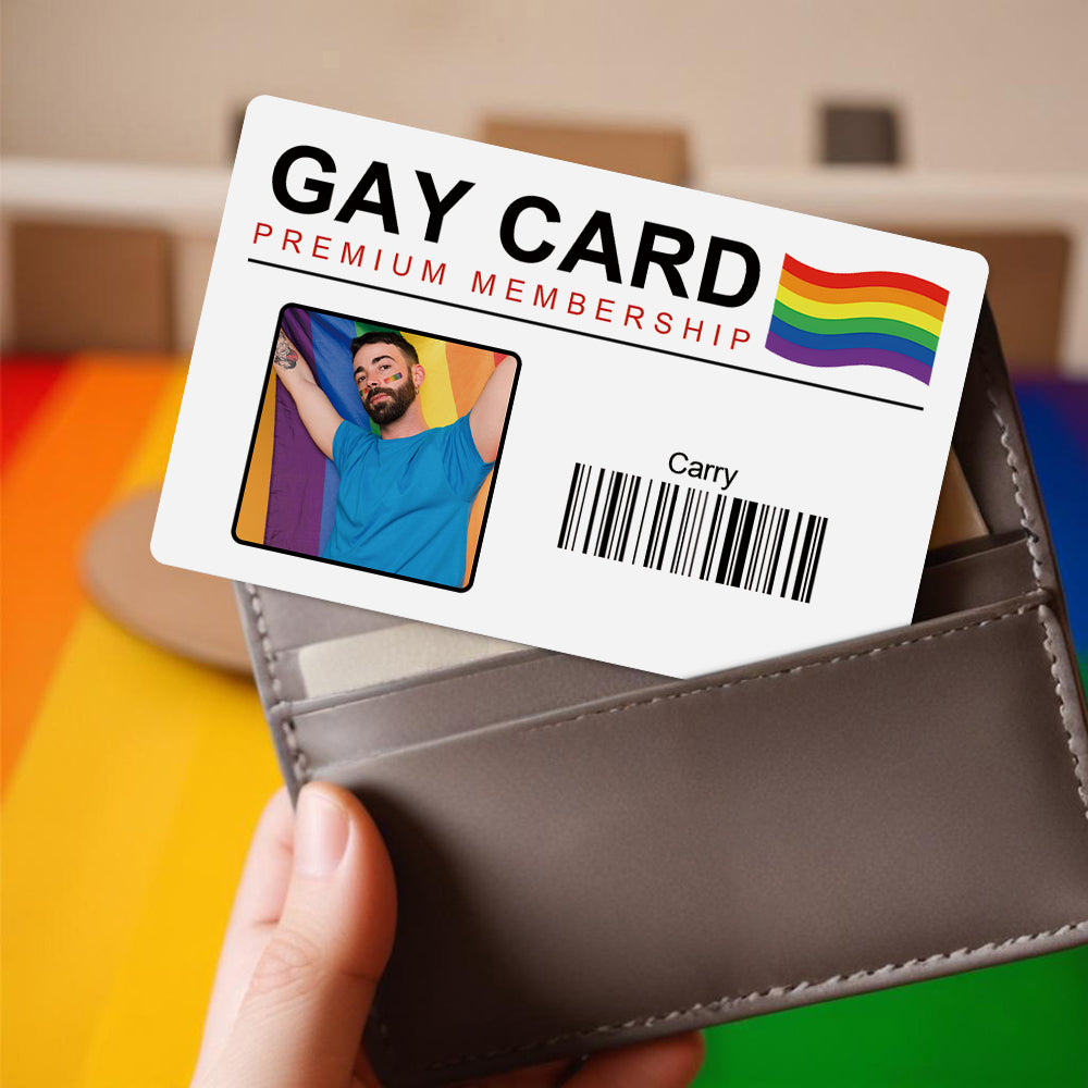 Custom Photo Personalized Name Wallet Card Unique Gay Pride Keepsake Perfect Gift for LGBT Friends