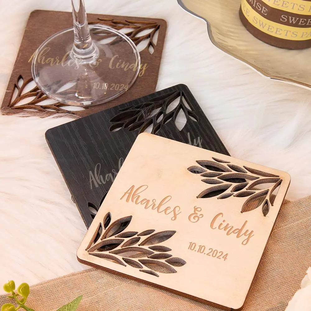 Personalized Wooden Wedding Coaster Wedding Favors for Guests