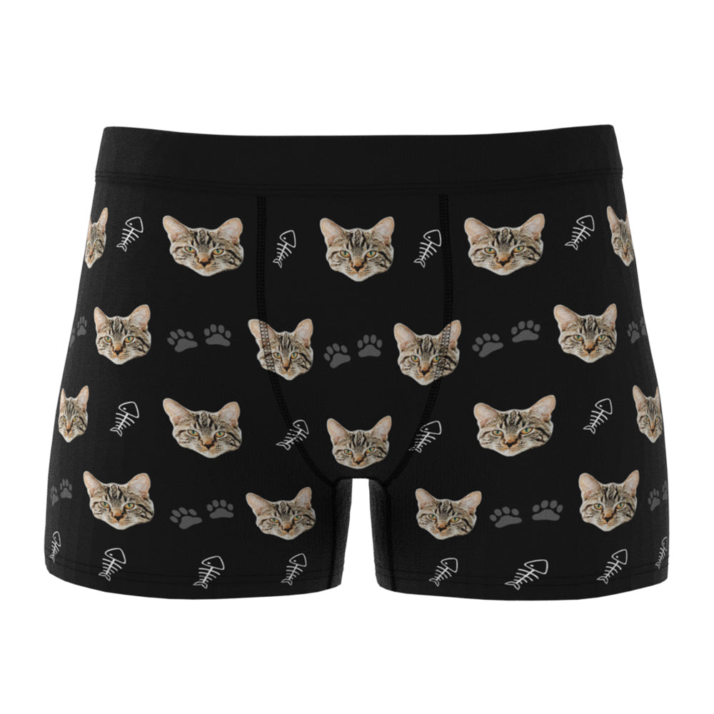 Custom Cat Face Boxer Shorts Men's Boxer Briefs