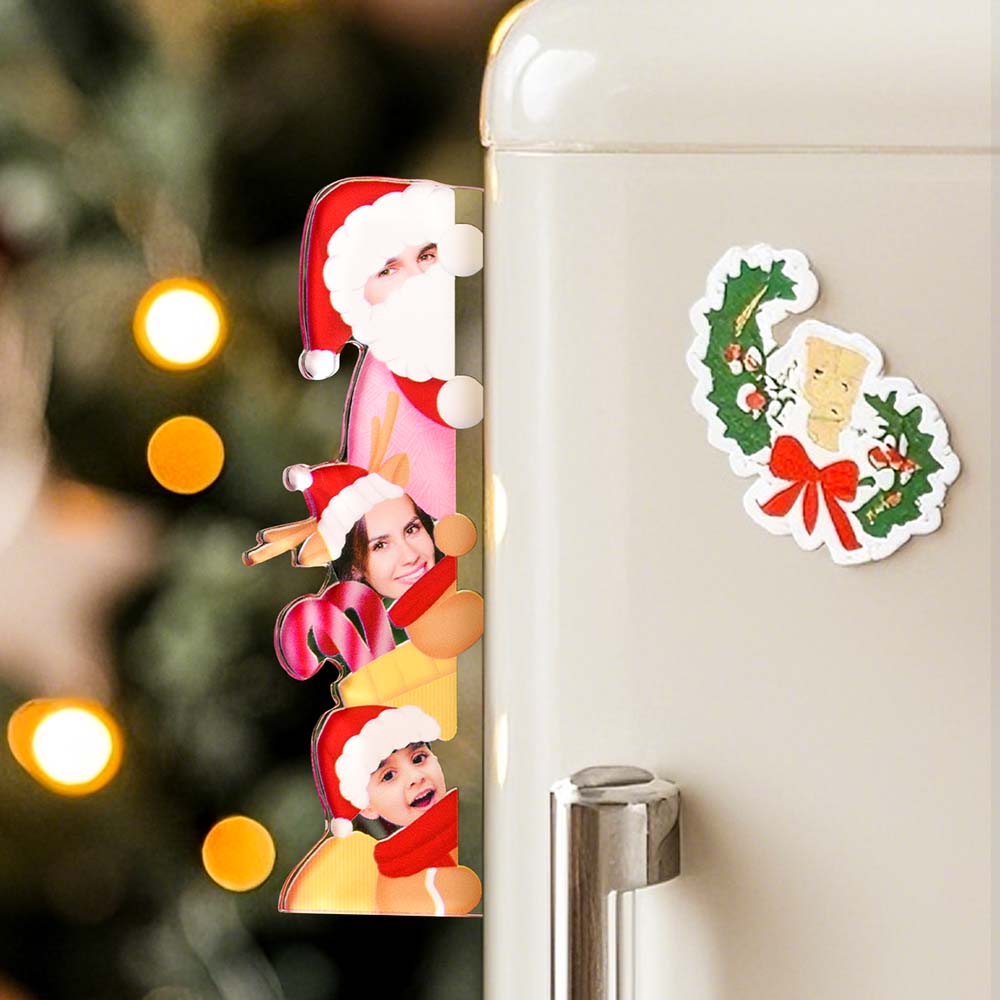 Personalized Photo Christmas Refrigerator Magnets Holiday Christmas Decorations Gifts