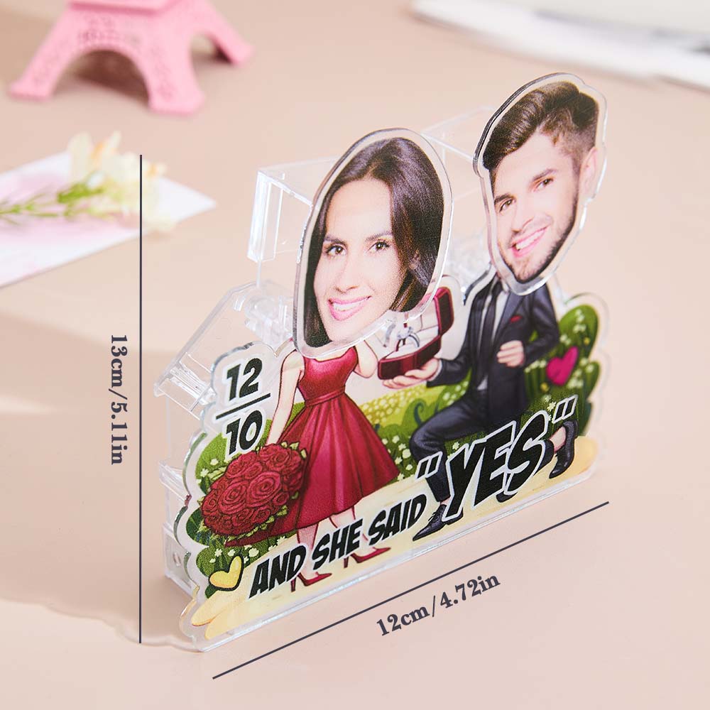 Personalized Face Propose Shaking Head Standee Gift for Couple