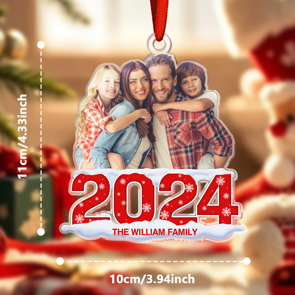 Custom Photo Christmas Ornament 2024 Acrylic Ornament Christmas Gift for Family or Friend