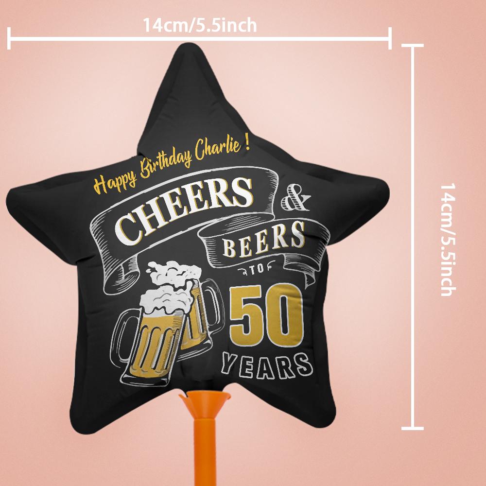 Custom Happy Birthday Balloons Cheers and Beers Balloons for Birthday Party Decoration Supplies