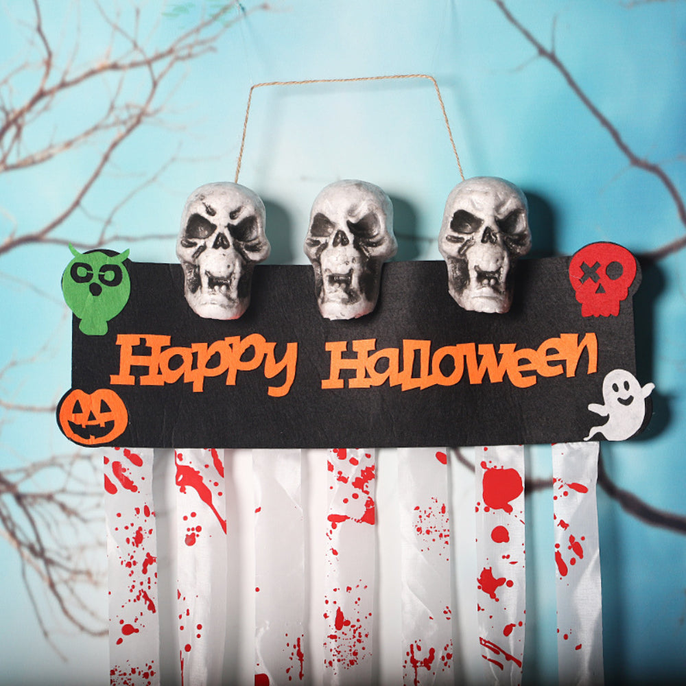 Bloody Skull Door Curtain Decorations Gift for Halloween Theme Party