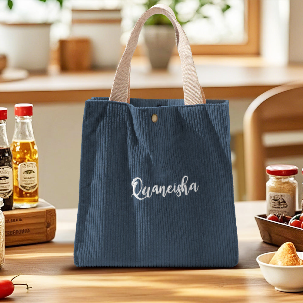 Personalized Lunch Bag Mini Tote Bag with Embroidered Name Gift for Children