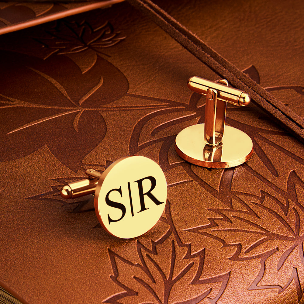 Personalized Engraved Tie Clip and Cufflinks Set with Wooden Box Wedding Gift for Men Groomsmen