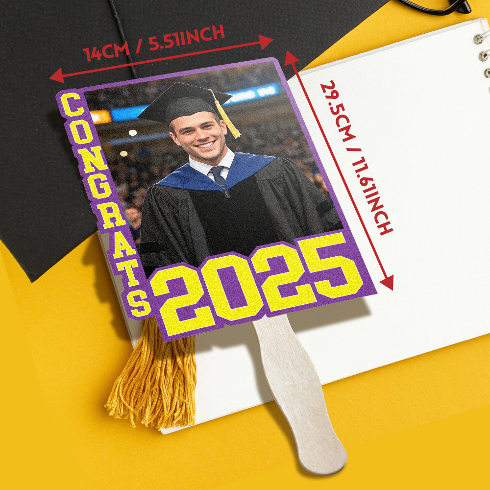 Personalized Graduation Handheld Photo Fan Graduation Party Gift for Class of 2025 Graduates