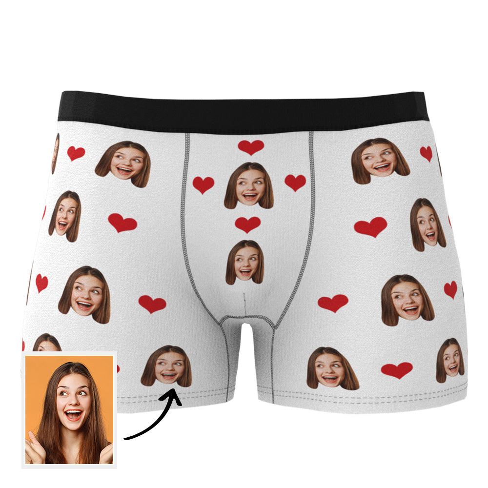 Custom Heart Face Boxer Briefs Men's Underwear