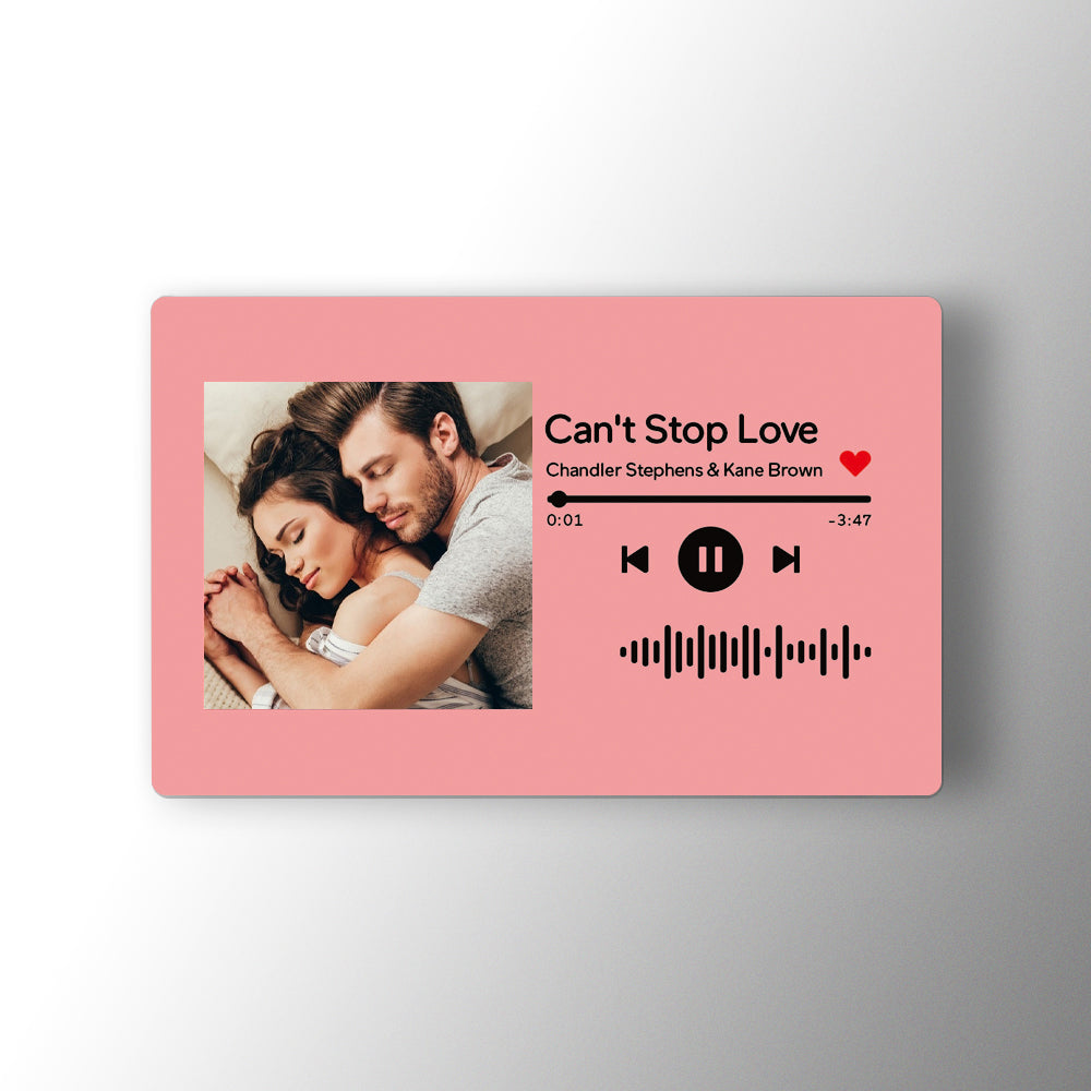 Custom Scannable Music Code Photo Wallet Insert Card - Pink