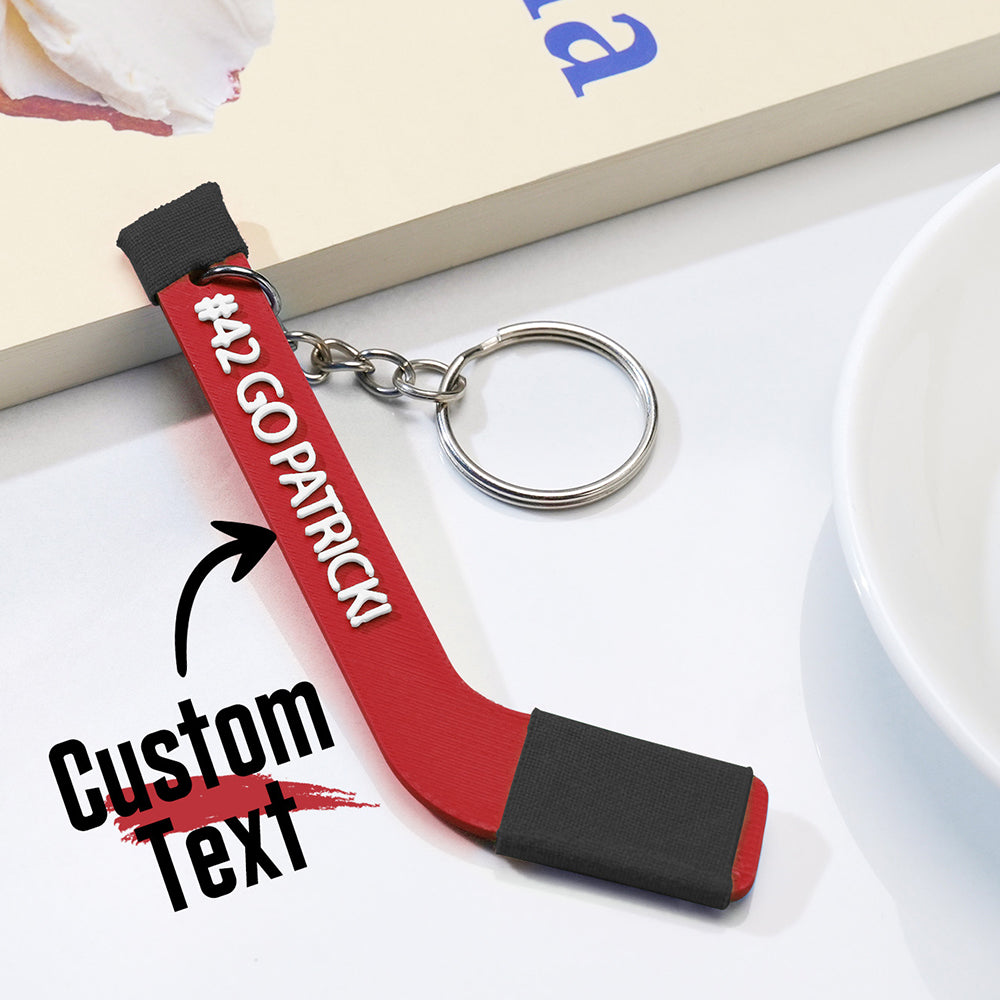 Personalized 3D Printing Tiny Hockey Coach Stick Keepsake Keychain Gift for Hockey Lover