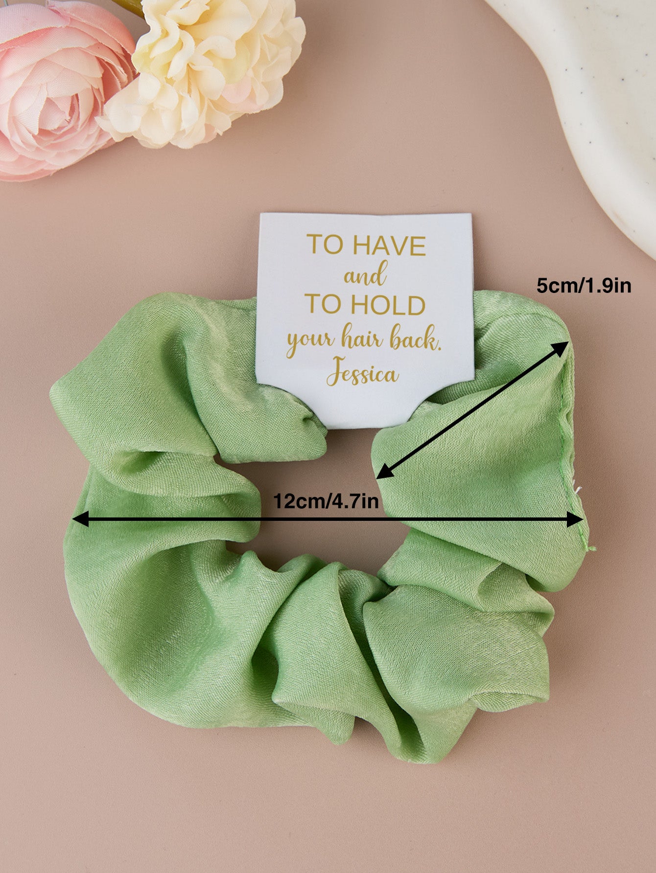 Personalized Bridesmaid Hair Scrunchies Tie the Knot Scrunchies Bridesmaid Gifts