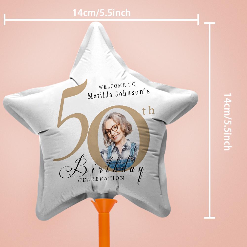 Custom 50th Birthday Balloons with Photo for Birthday Party Decoration