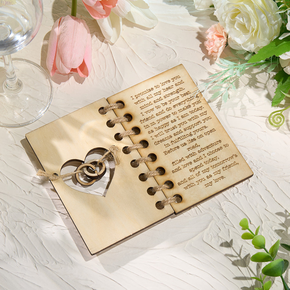 Custom Handmade Wood Wedding Vow Book Newlywed Keepsake Gift