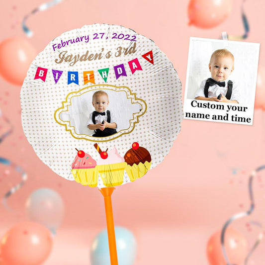 Custom Photo Happy Birthday Balloons for Baby Shower Birthday Party Decoration Supplies