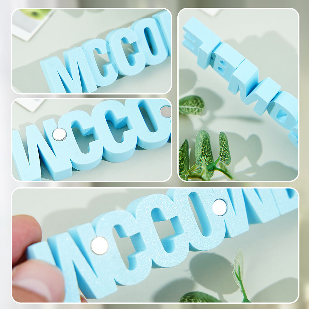 Personalized 3D Printed Text Sign Refrigerator Magnet