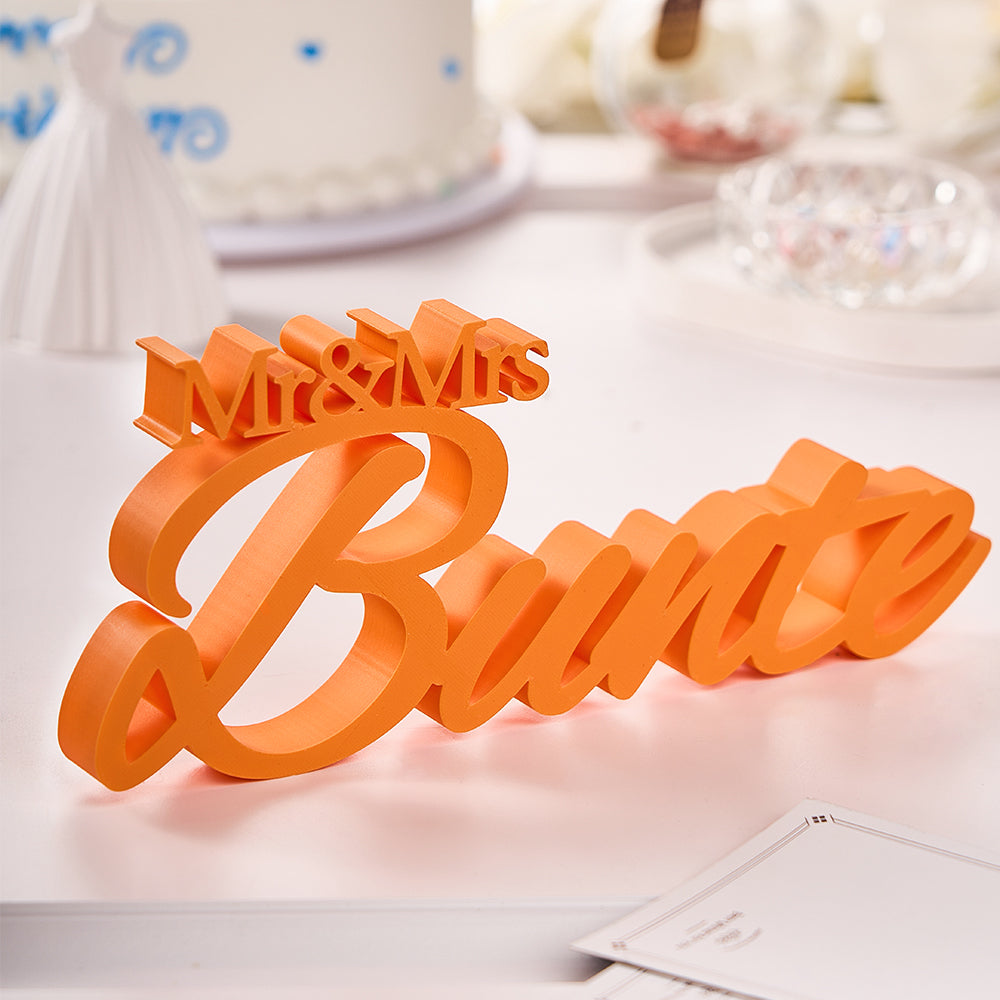 Personalized 3D Print With Your Last Name Mr & Mrs Family Name Wedding Decor Gifts