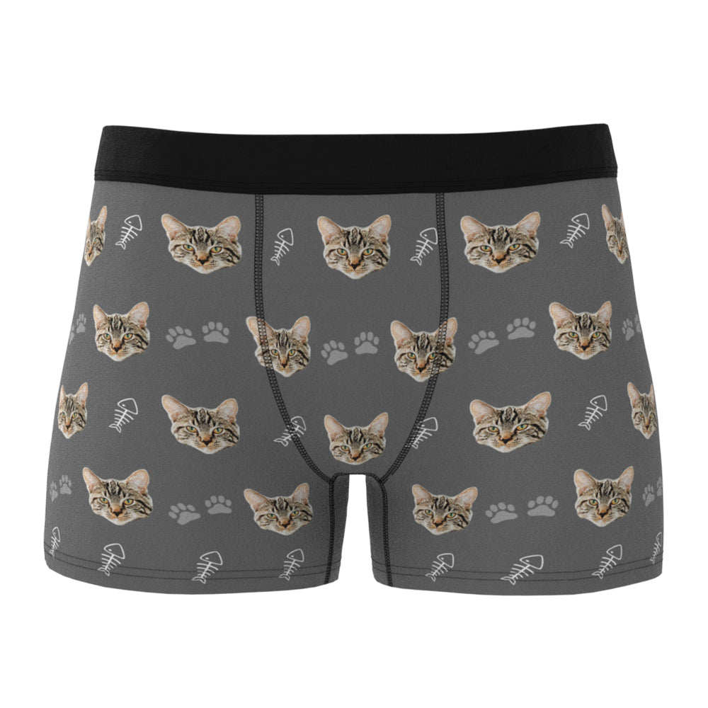 Custom Cat Face Boxer Shorts Men's Boxer Briefs