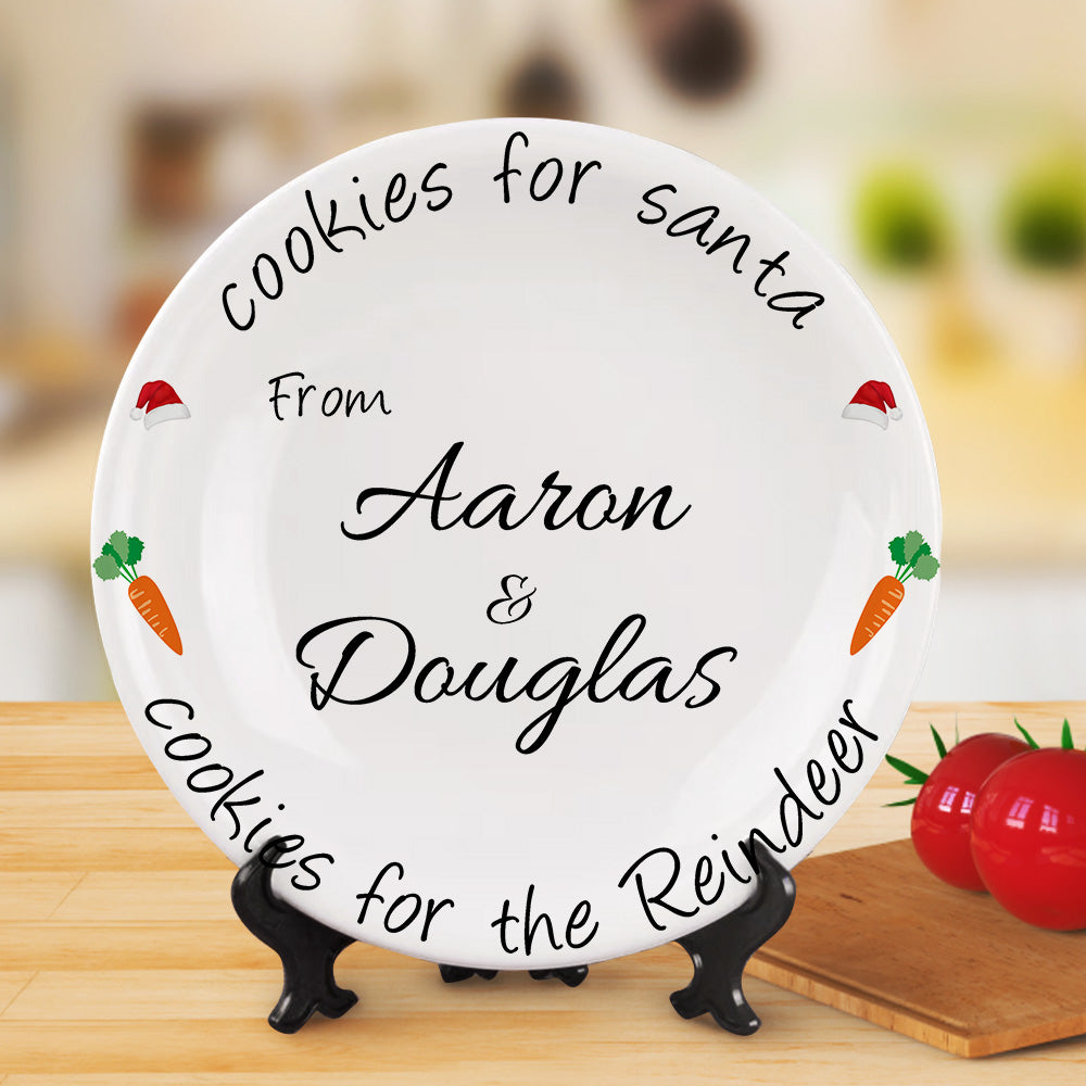 Personalised Party Tableware Custom Name Round Ceramic Dinner Plate Christmas Gifts For Family