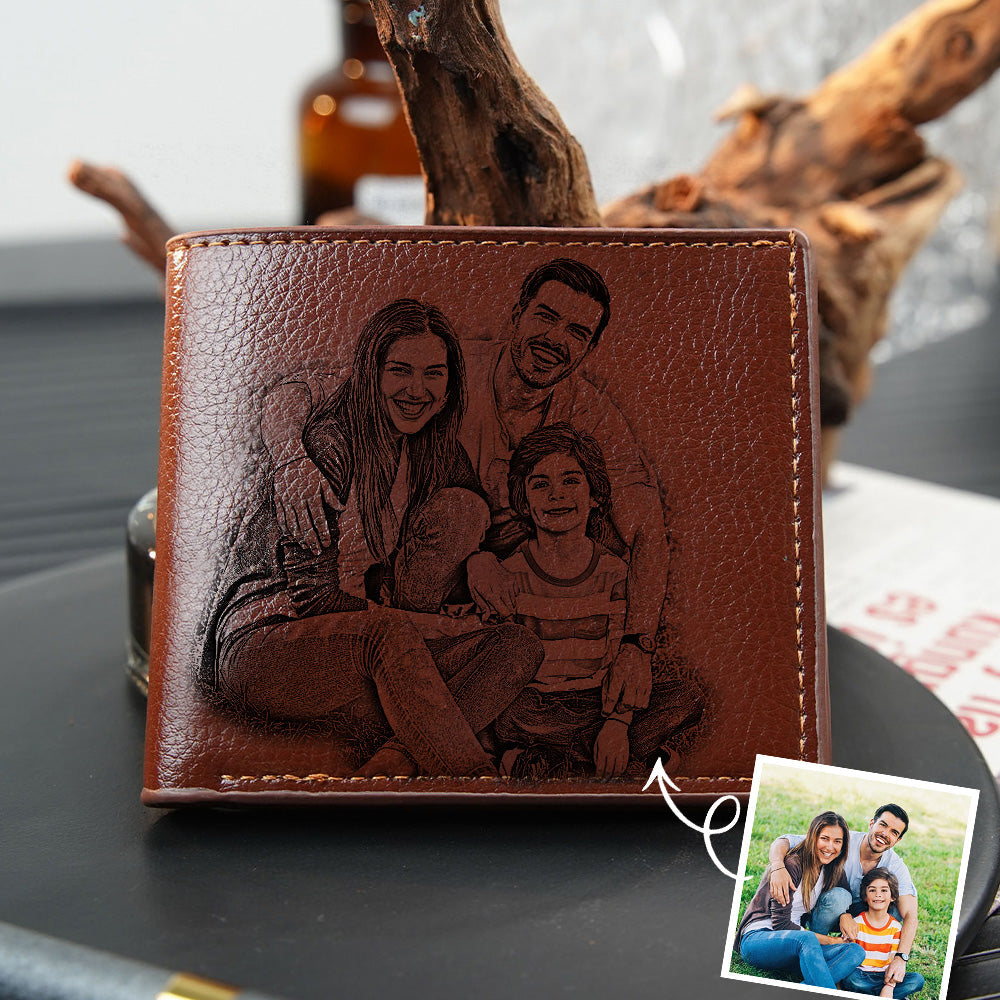 Father's Day Gifts Personalised Photo Wallets Custom Text Mens Wallet For Men