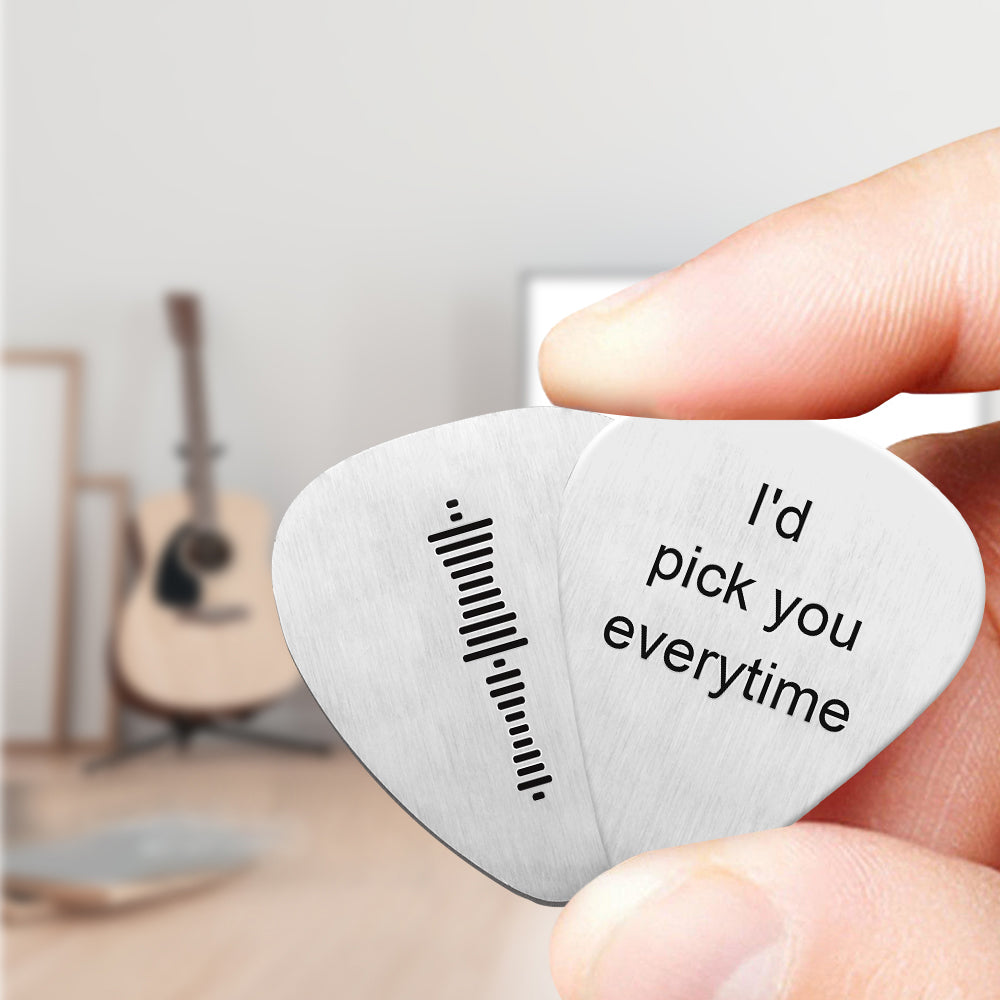 Engraved Scannable Code Music Song Guitar Pick - 1PCS