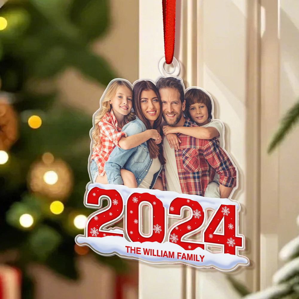 Custom Photo Christmas Ornament 2024 Acrylic Ornament Christmas Gift for Family or Friend