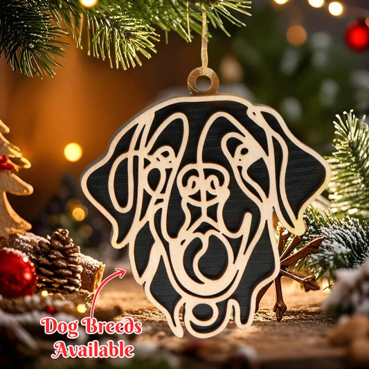 Personalized Line Art Dog Christmas Ornament Christmas Gift for Dog Lover