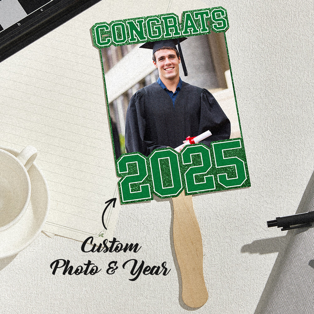 Personalized Graduation Handheld Photo Fan Graduation Party Gift for Class of 2025 Graduates