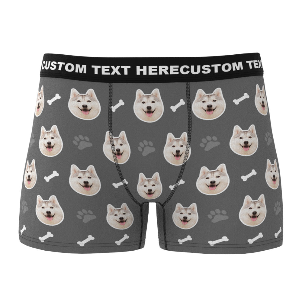 Custom Dog Face Boxers Personalized Men's Underwear with Preview