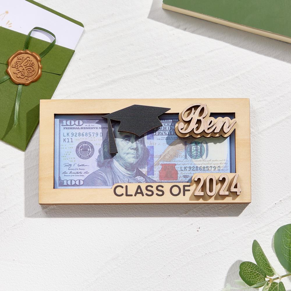 Custom Engraved Wooden Money Box – Perfect Graduation Gift