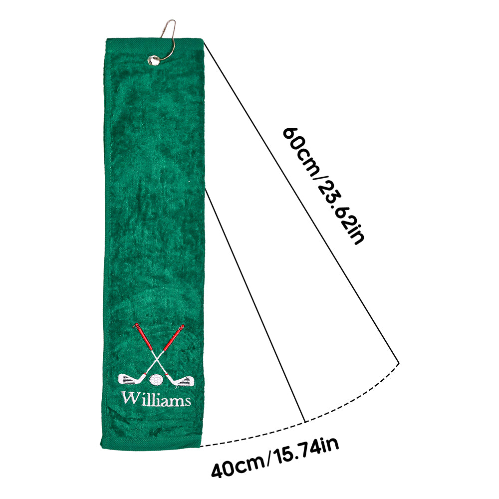 Personalized Embroidered Name Golf Towel with Clip Golf Accessories Gift for Men Women Golf Lovers