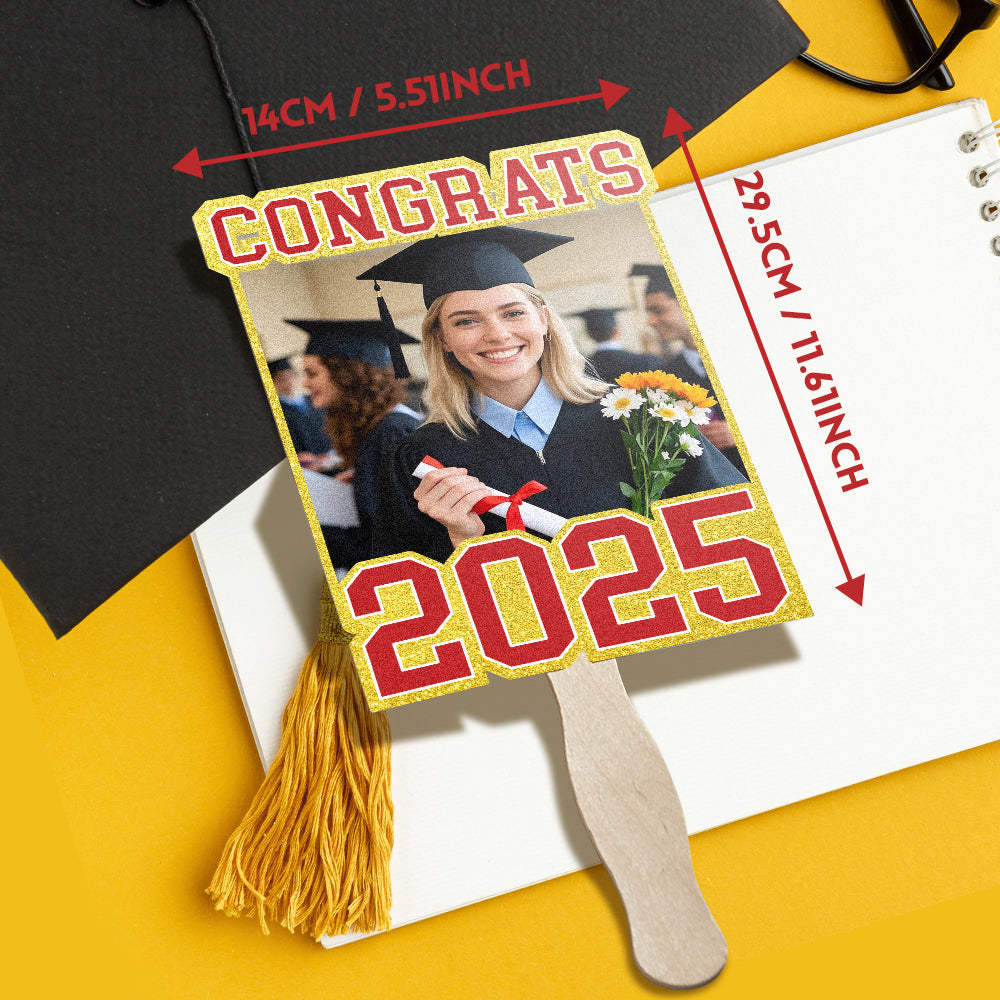 Personalized Graduation Handheld Photo Fan Graduation Party Gift for Class of 2025 Graduates