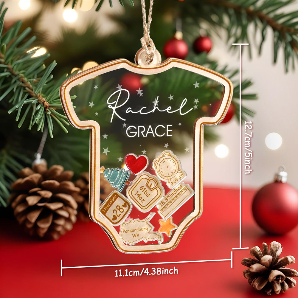 Personalized Baby's First Christmas Ornament 4D Shake Babies Ornament for New Baby Gift