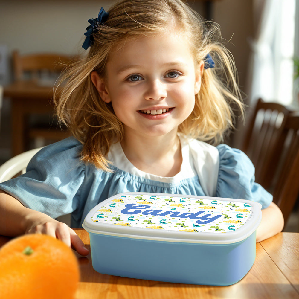 Personalized Lunch Box with Name Dinosaur Print Lunch Box Birthday Gift for Kids