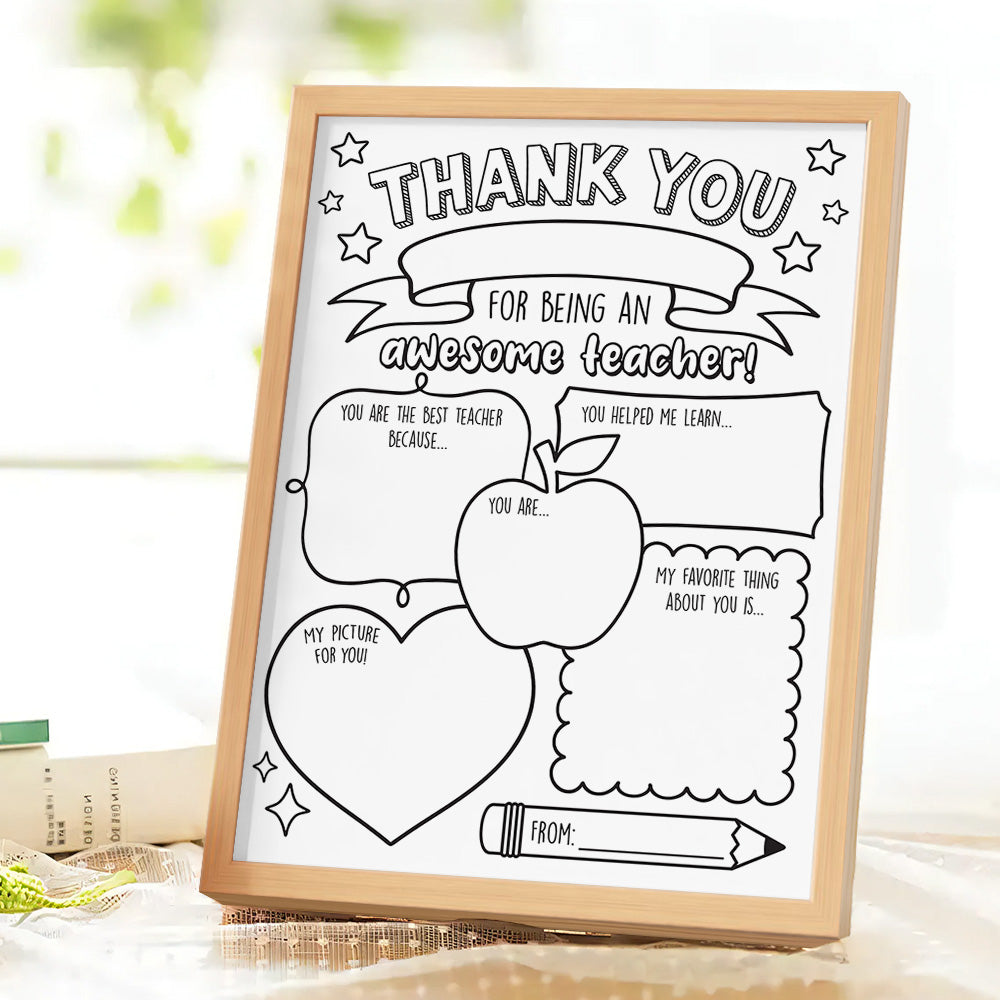 Back to School DIY Coloring Sign Teacher Appreciation Gifts