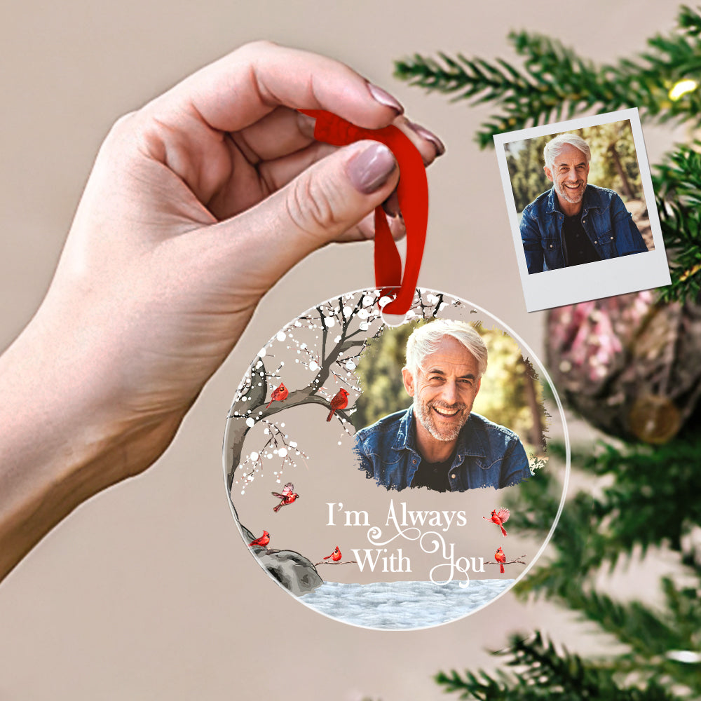 Personalized Memorial Ornament with Photo Christmas Ornament Memorial Gift for Family or Friends