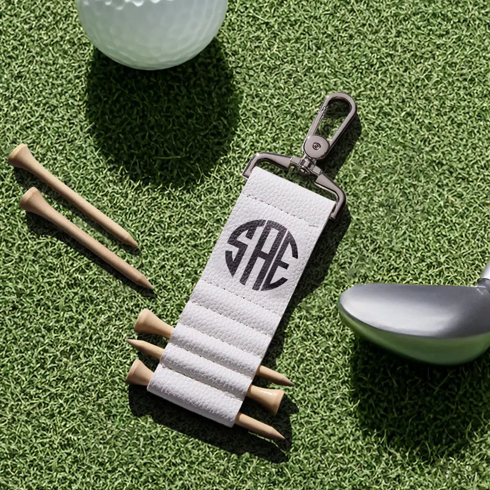 Personalized Monogram Golf Bag Tag Tee Holder with 5 Tees Golf Accessory Gift for Him