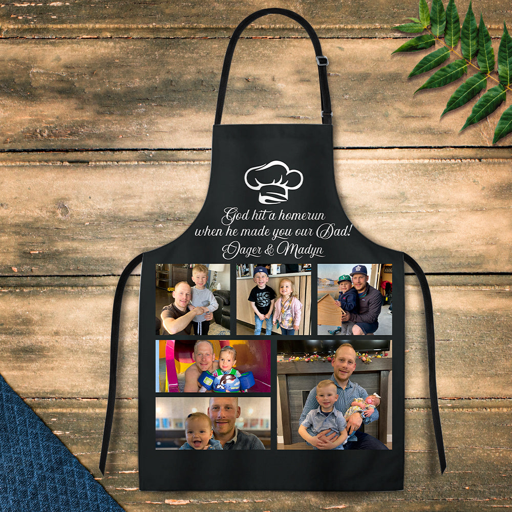 Personalized Photo Apron Custom Text Kitchen Cooking Chef Apron for Men Women