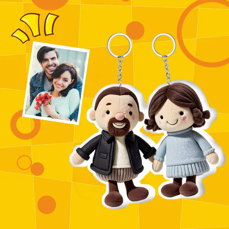 Personalized Photo Plush Doll Keychain Mini Me Plush Keychain Gifts