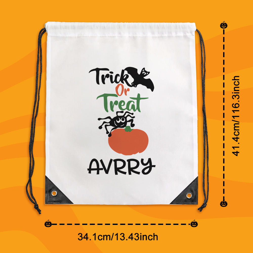 Custom Engraved Halloween-Themed Drawstring Bags for Trick-or-Treating and Festive Fun