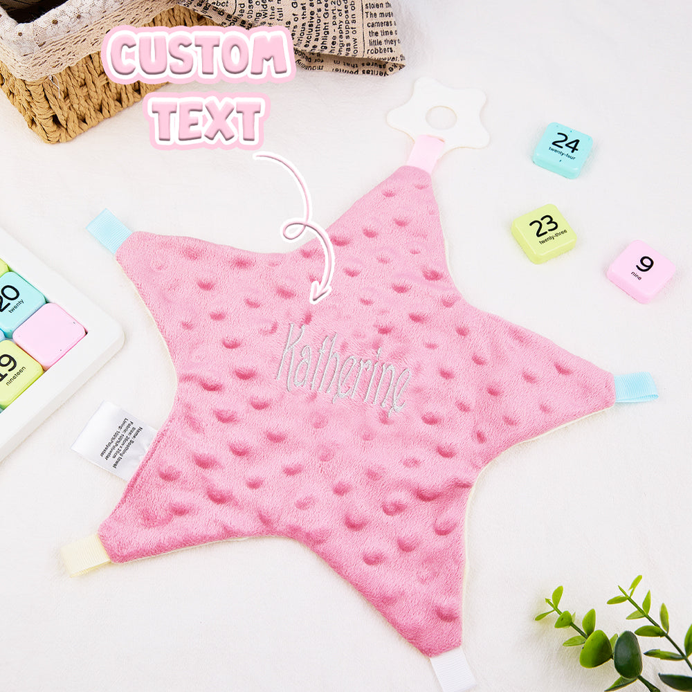 Personalized Baby Soothing Towel Soft Sleeping Star Towel with Embroidered Name Gift for Baby