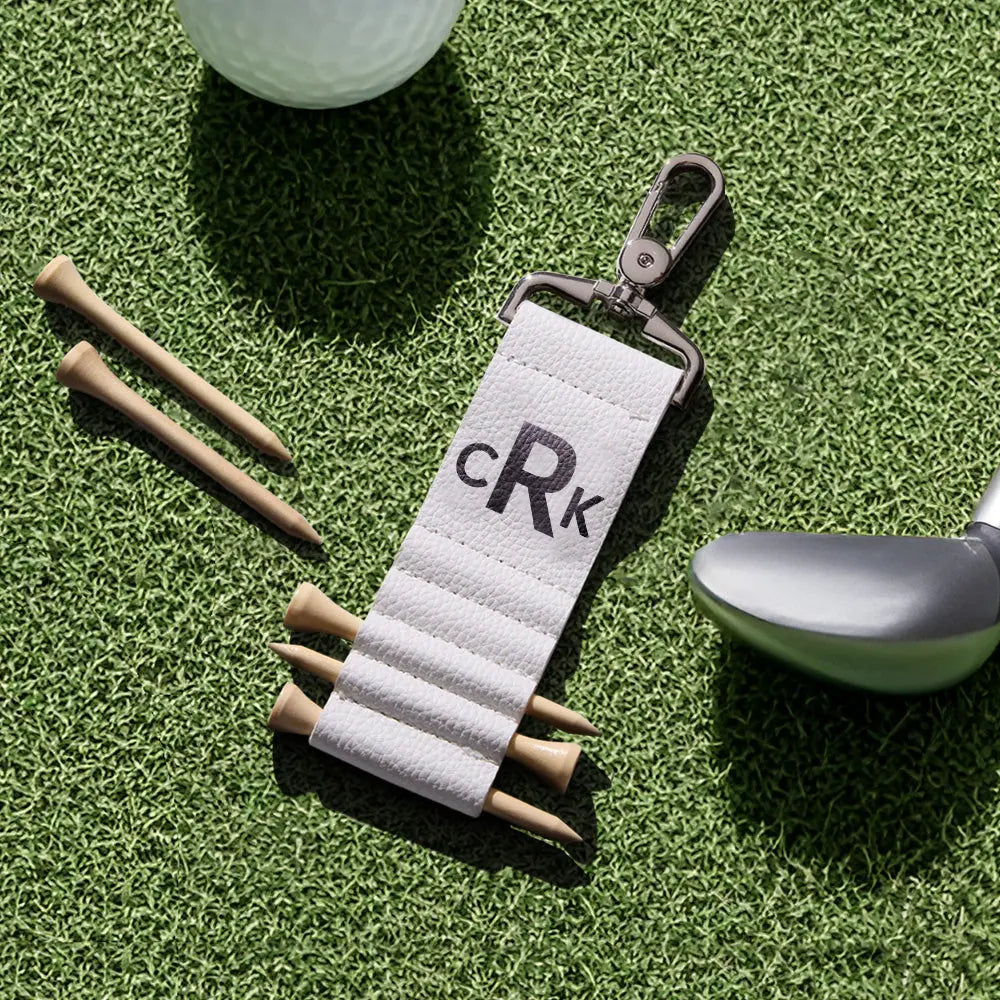 Personalized Monogram Golf Bag Tag Tee Holder with 5 Tees Golf Accessory Gift for Golf Lover