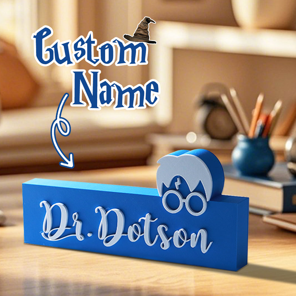 Personalized 3D Print Wizard Name Sign for Teacher and Librarian