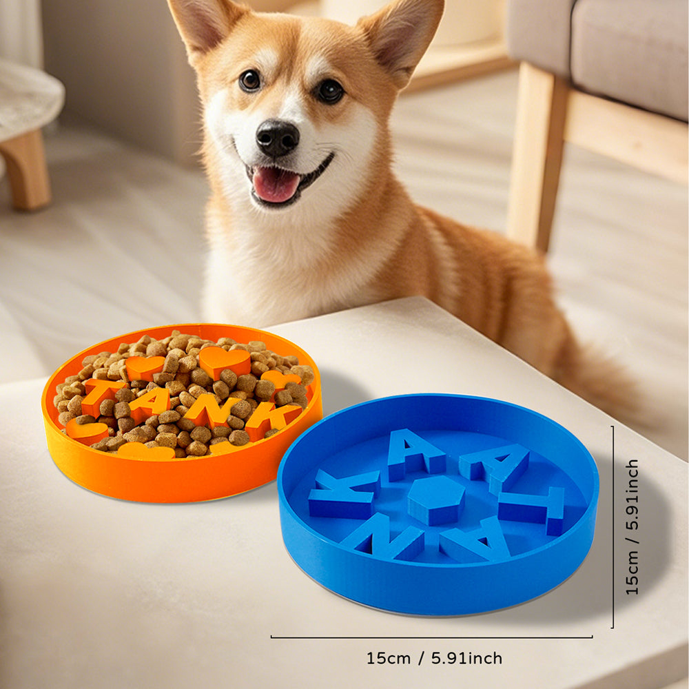 Personalized Fun Slow Feeder Dog Bowl with 3D Printing Name for Pet Lover