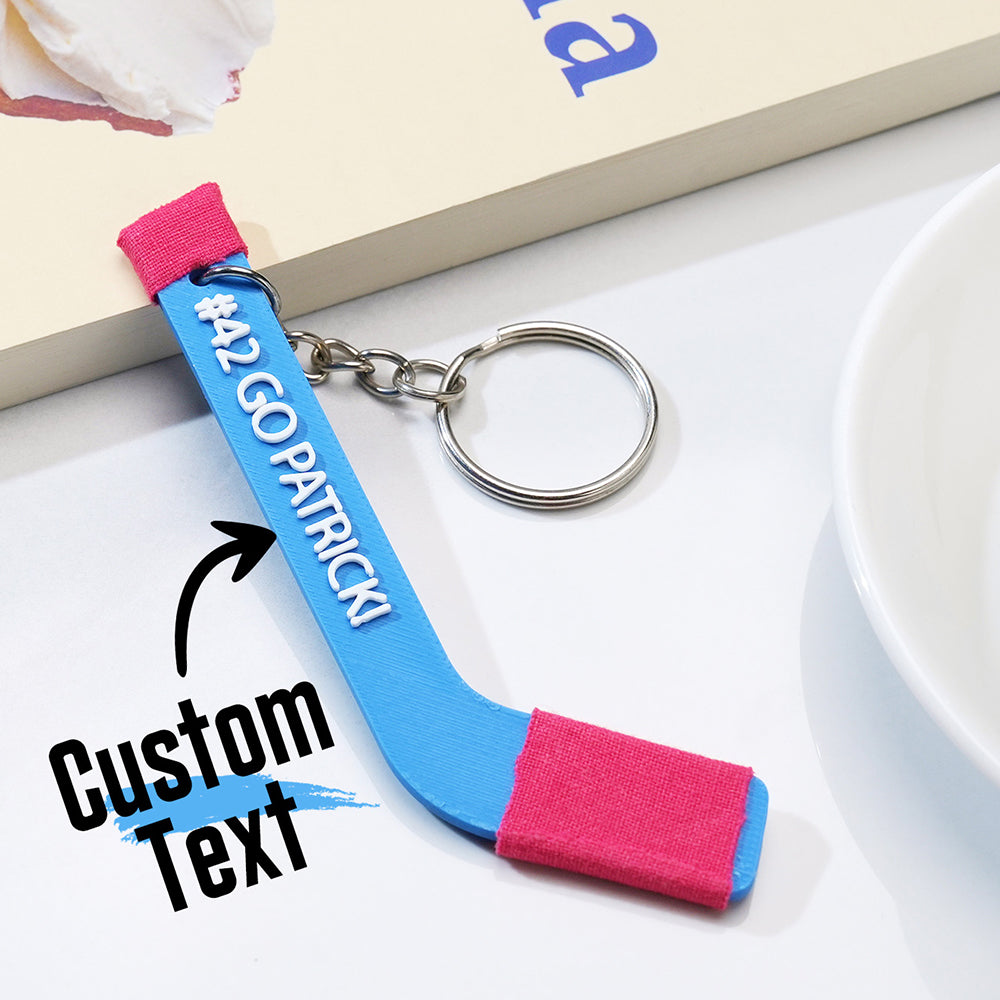 Personalized 3D Printing Tiny Hockey Coach Stick Keepsake Keychain Gift for Hockey Lover