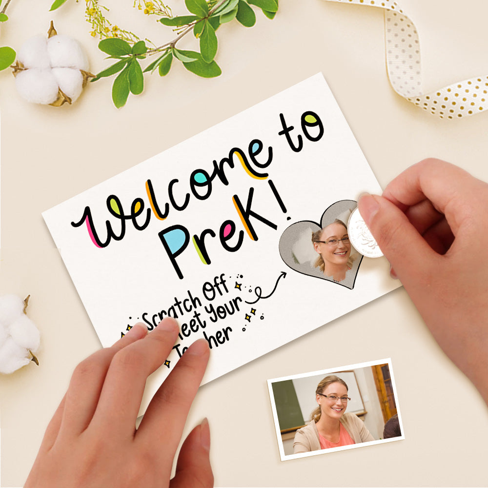 Custom Photo Teacher Reveal Scratch Card Personalized Meet the Teacher Scratch off Card